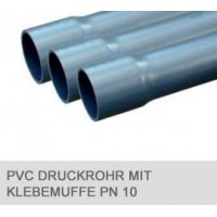 PVC- Druckrohre  PN 10 mit Klebemuffe,  DIN/EN  8061/62