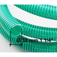 1-50m 32mm (1 1/4") Saugschlauch,...