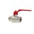 Kugelhahn Volld. AG-IG 1,1/2" Hebelgriff rot
