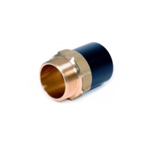 Elektroschweiß-ÜBERGANGSADAPTER MIT AG PE/MESSING FÜR EF MUFFE Ø25 x 3/4" (DN25) – PE100/PE100-RC, DVGW geprüft, Geothermie-geeigne