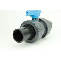 Kugelhahn (TPE-EPDM) mit PE-Schweißstutzen lang beidseitig Ø32 mm