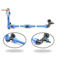 IBC Tankverbindung (2 Tanks)+Schwanenhals+ Auslaufhahn 3/4" + 2 Bodenablauf Gardena