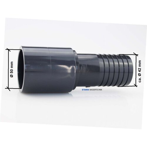 Adapter für Bypass Wärmepumpe oder Solarabsorber Ø 50mm zum Anschluss für flexible Schläuche D=42 mm